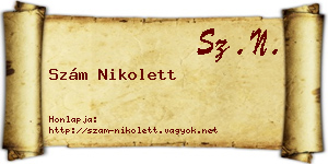 Szám Nikolett névjegykártya
