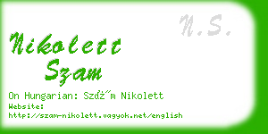 nikolett szam business card